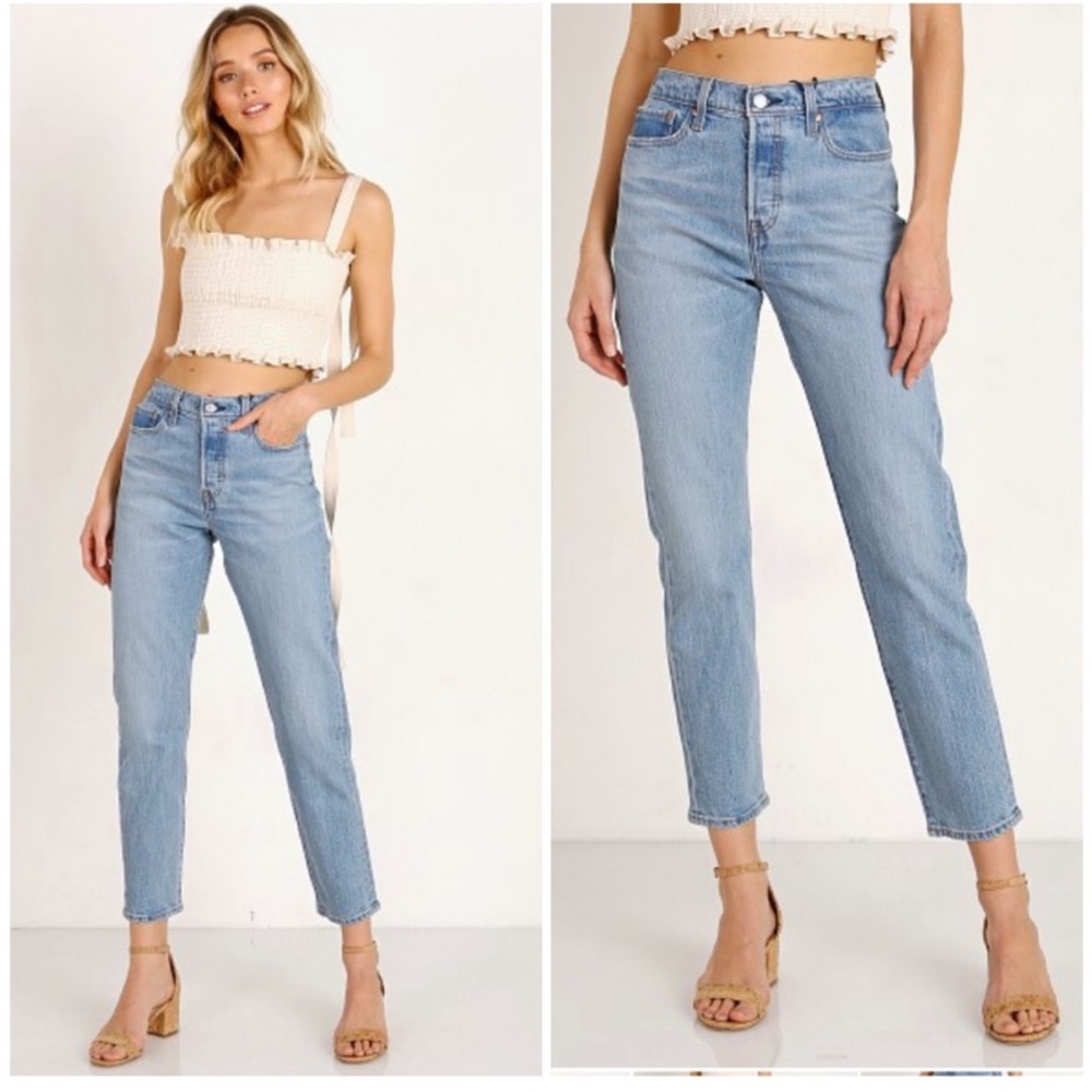 Levi's Wedgie Straight Light Wash Rigid Denim Jeans 90s Vintage Inspired Size 32